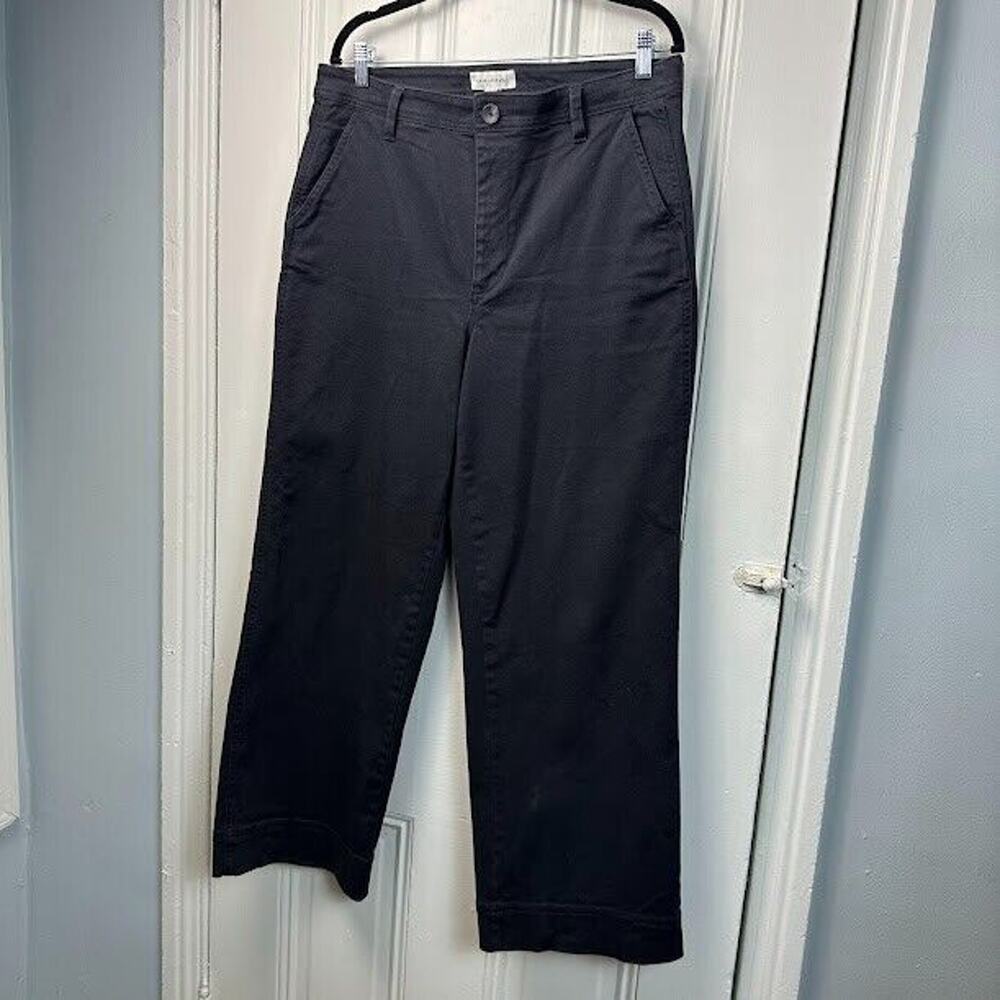 Free Assembly Chino Pants Womens 14 Black Wide Leg High Rise Skater 90s